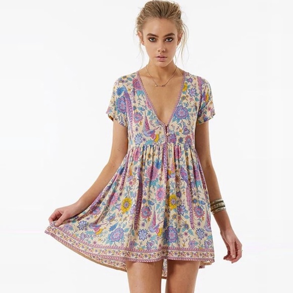 5⭐️Boho Gypsy floral dress - Picture 3 of 8